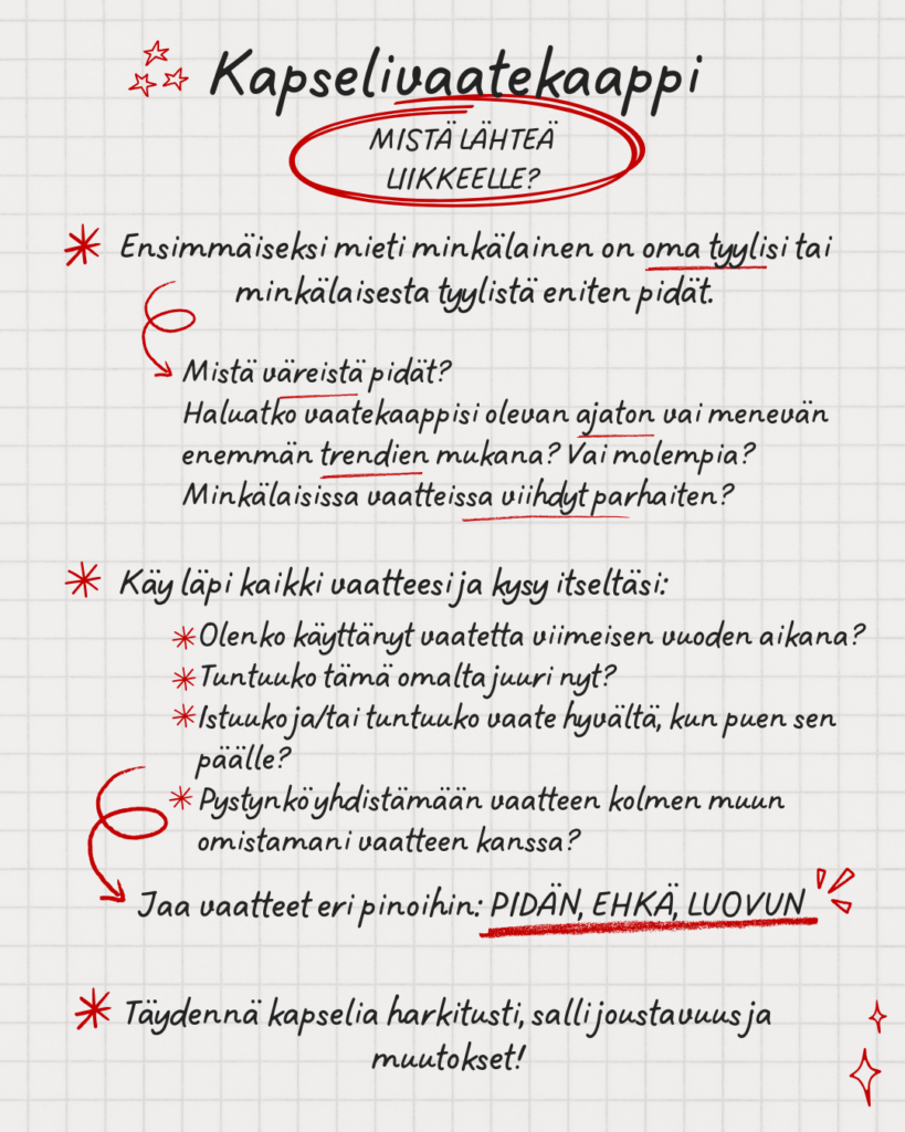 Miten tehdä kapselivaatekaappi